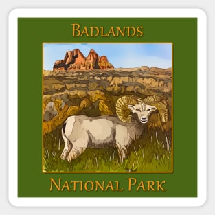 Badlands National Park with Bighorn Sheep Sticker